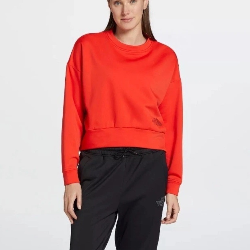 The North Face | Horizon Performance Cropped Sweatshirt in Red, Size L